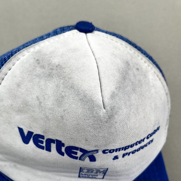Vintage IBM Computer Hat Cap Snapback Trucker Blue Tech Vertex Adjustable 90s - Picture 7 of 9